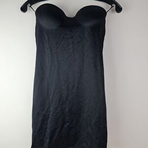Flexees Black Strapless Full Body Slip Dress Firm Control‎ Shapewear Slimming